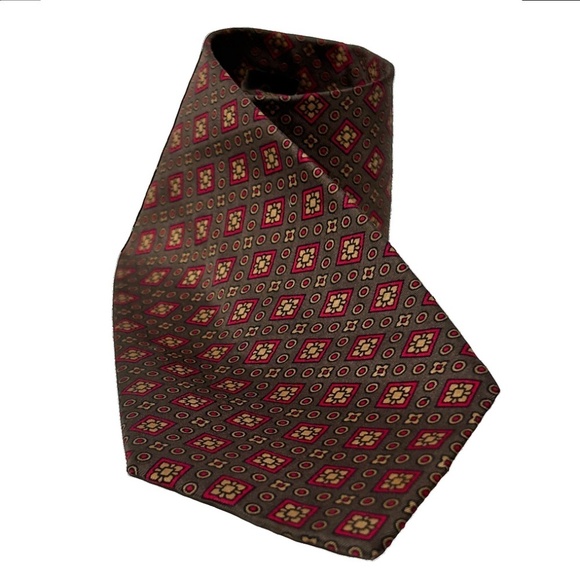 Lot Oscar de la Renta Neckties Ties Paisley Cubed Patterns Hand Finished - Picture 8 of 15